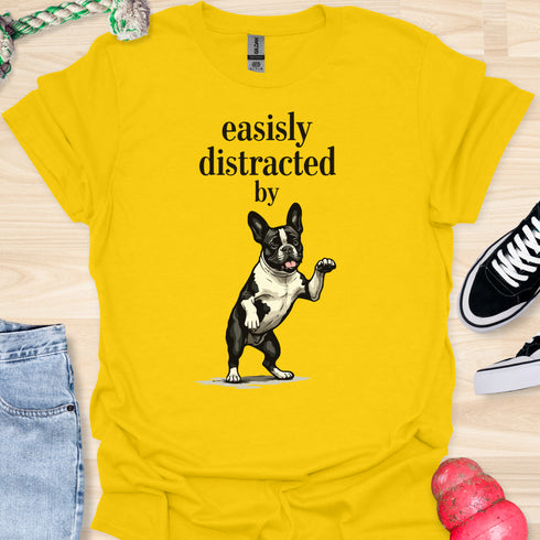 Easily distracted by bulldogs - V8 - Standing Happy T-Shirt